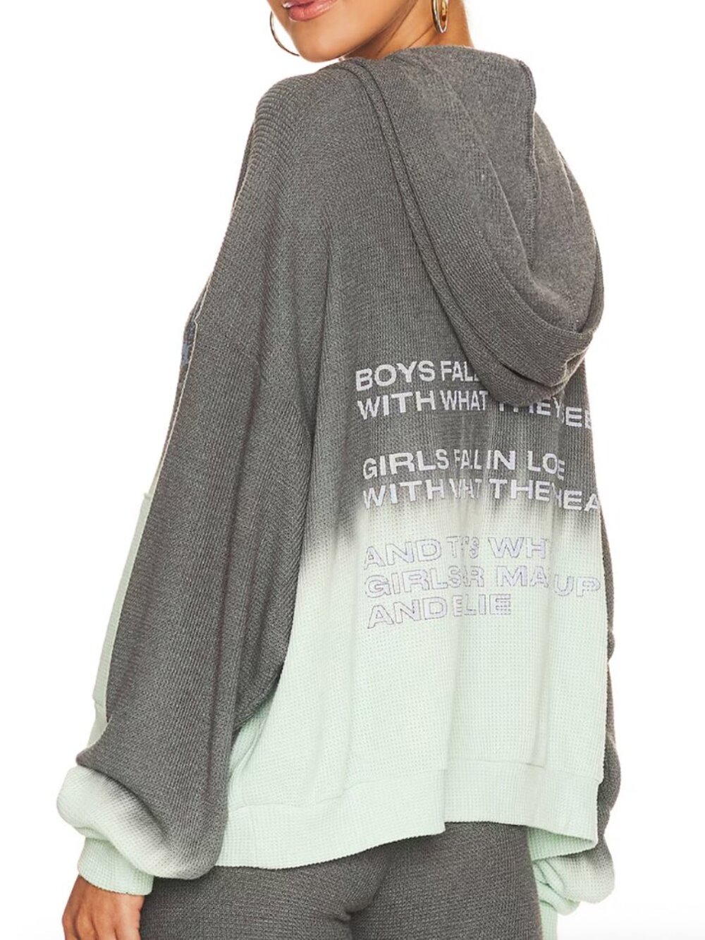Boys Lie That's Why Thermal Hoodie | Mint Tie Dye | One Size
